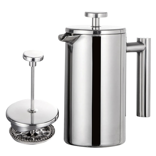 Stainless Steel French Press Coffee Maker - Double Wall Insulated